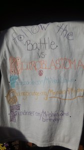 Fundraiser tee worn at our first fundraising event.