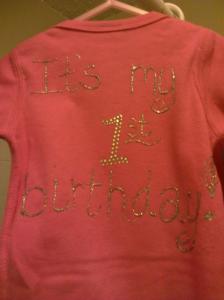 This is the first onesie I made for My'isha.
