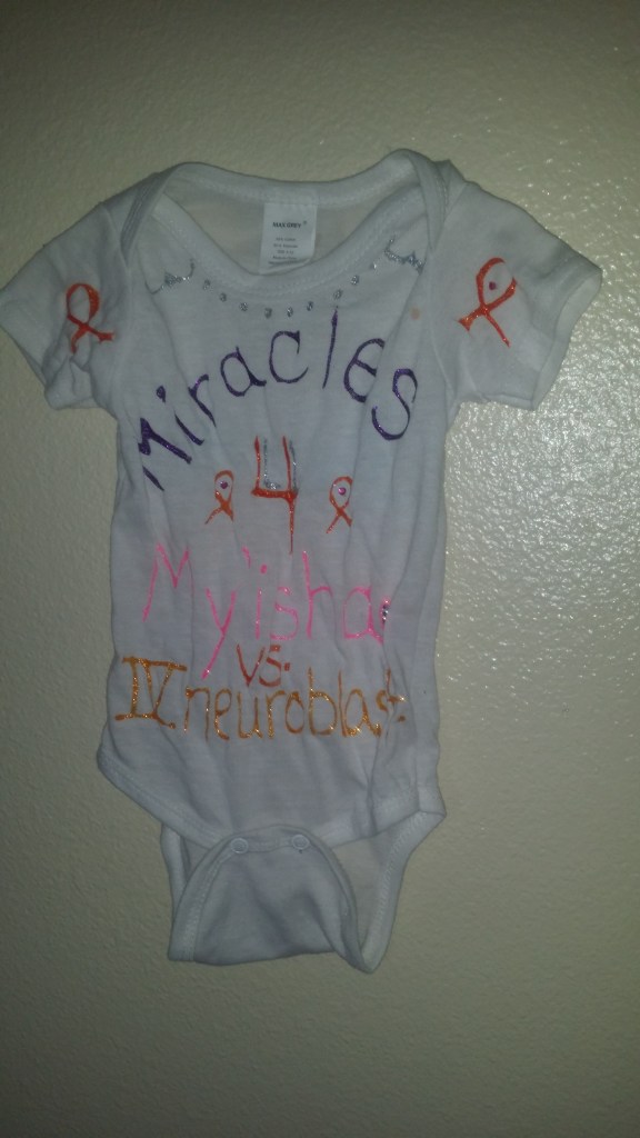 Miracles 4 My'isha vs stage 4 neuroblastoma onesie designed by mommy